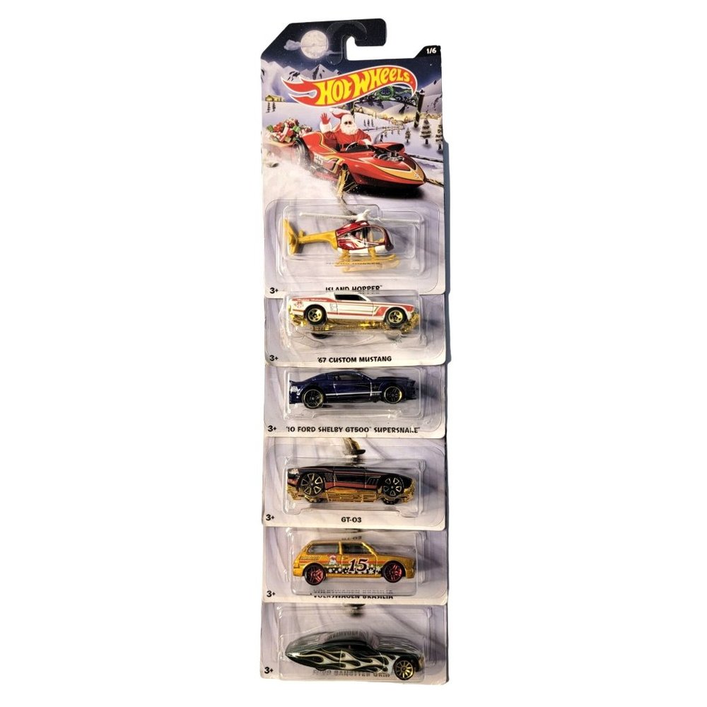 Hot Wheels Mattel  Holiday Hot Rods 2015 Complete Set #1 - 6 Still Sealed On Car